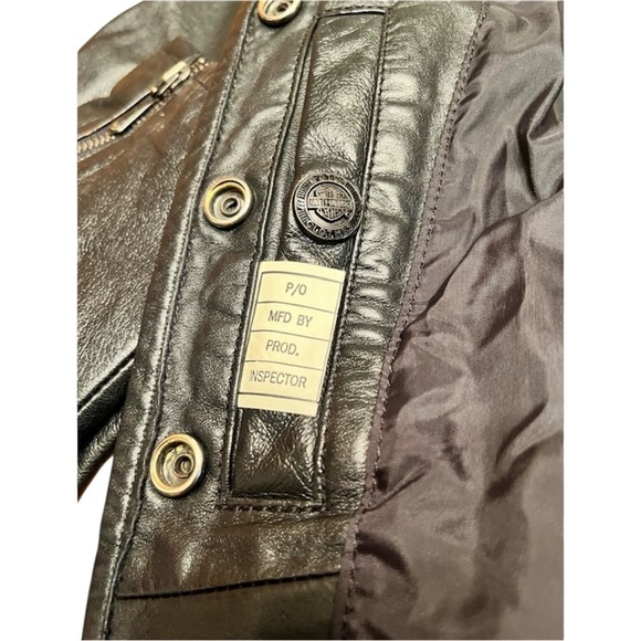 Women’s Harley-Davidson Black Leather Lace Up Side Tie Motorcycle Jacket Size M - Picture 5 of 11